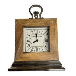 McLaughlin & Scott‎ Cambridge Desk Mantle Natural Wood Clock 2017 Rare WP66Q